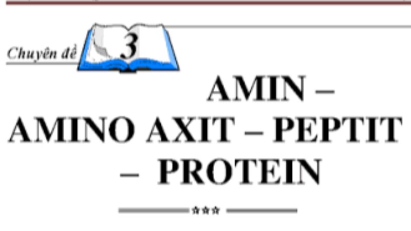 Chuyên đề Amin - Amino axit Hóa học 12